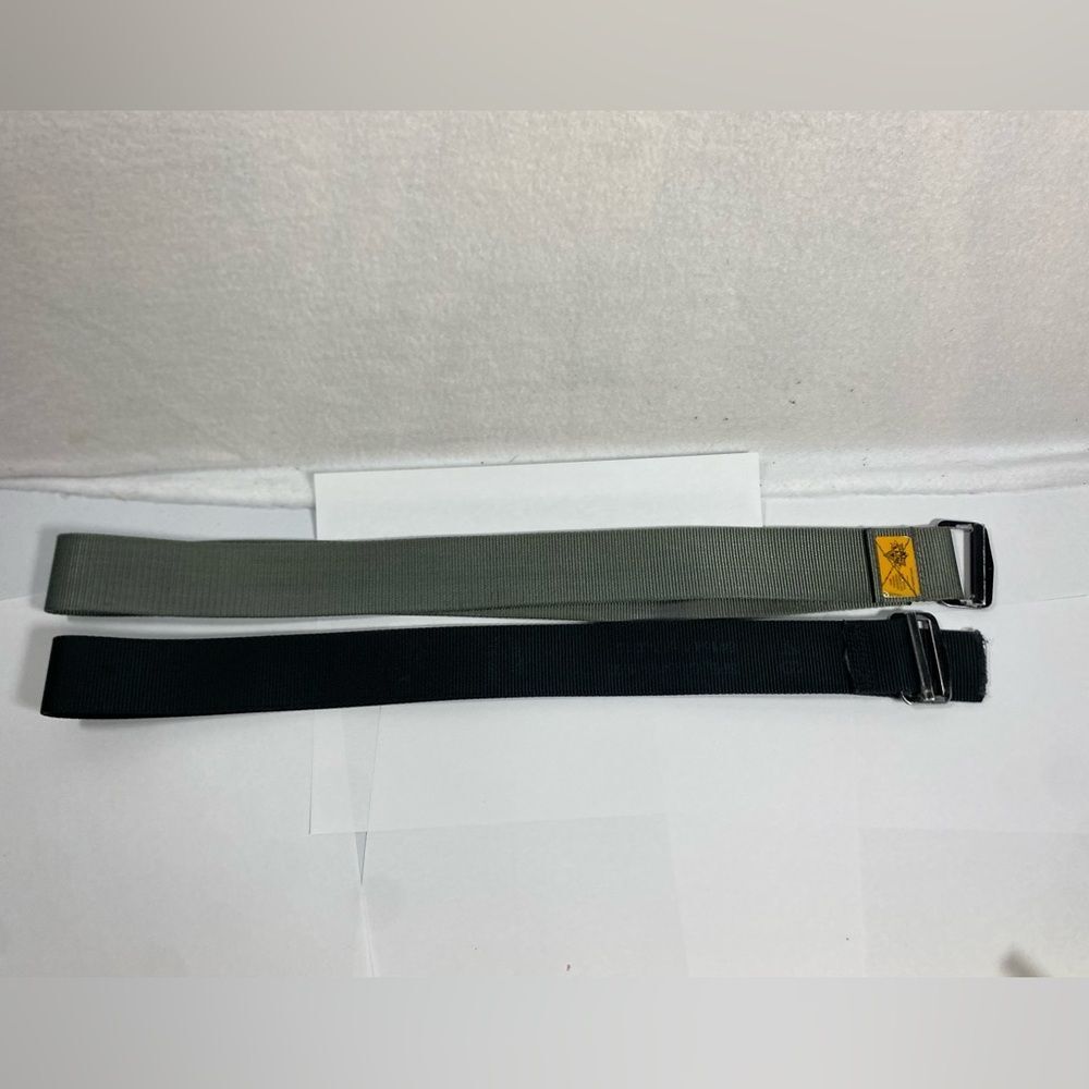 Raine Inc Cargo Strap Belt Men 36 Grey/Black Metal Buckle Outdoor Hunting